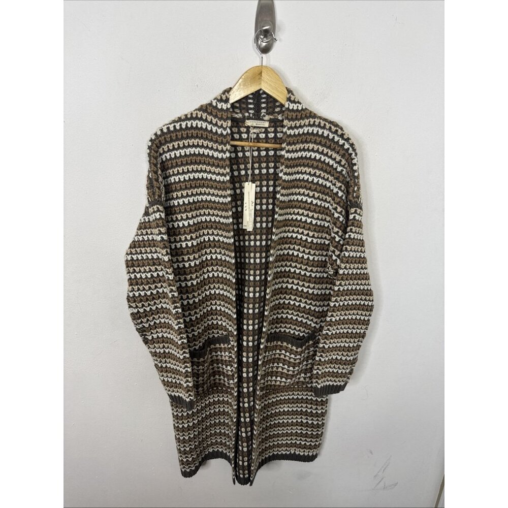 NWT Love stitch Lovestich Woman M Coatigan Cardigan Sweater Knit Brown